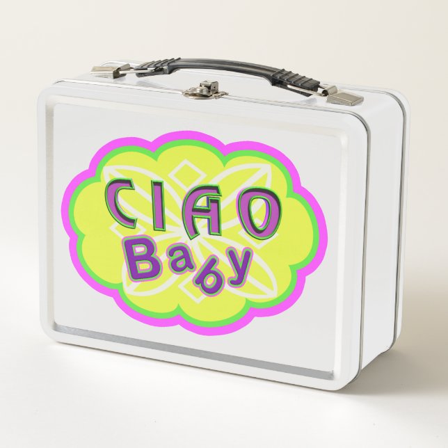 Bewunderlich Niedliche "CIAO BABY" Metall Brotdose (Vorderseite)