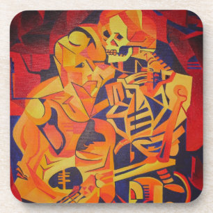 Bewundern Sie die bunte geometrische Kunst des Tod Getränkeuntersetzer