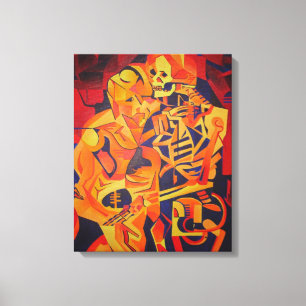 Bewundern Sie die bunte geometrische Kunst des Tod Leinwanddruck