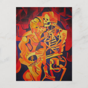 Bewundern Sie die bunte geometrische Kunst des Tod Postkarte