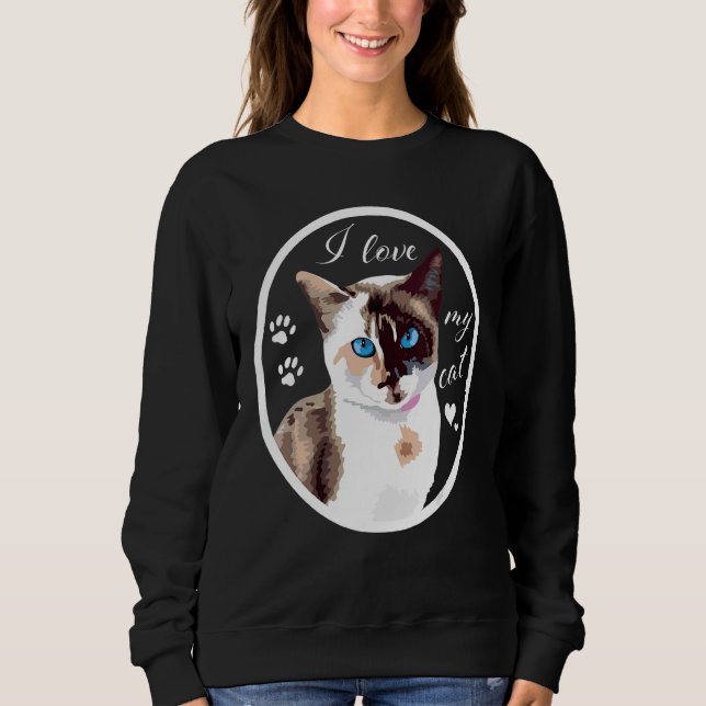 Bewundernswert, dass ich meine Katze Liebe Sweatshirt (Vorderseite)