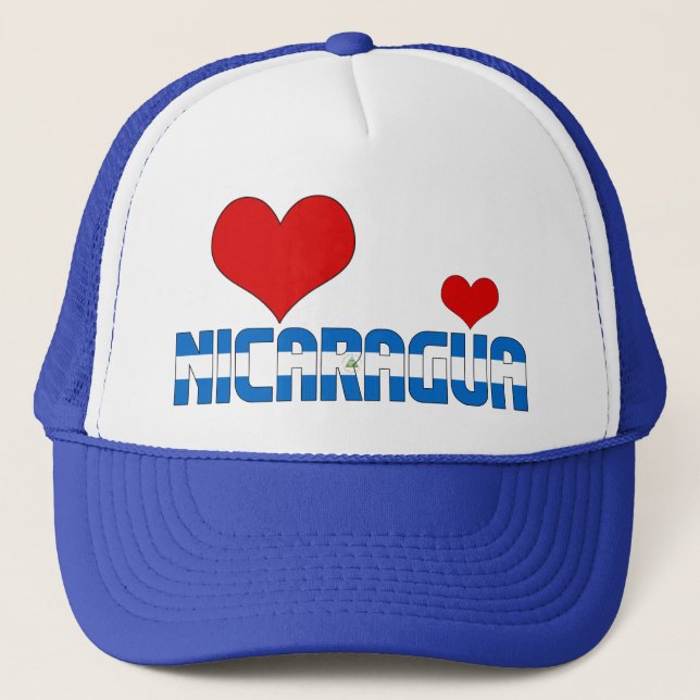 Bewundernswert Nicaragua Flag Herz Patriotic Truckerkappe (Vorderseite)