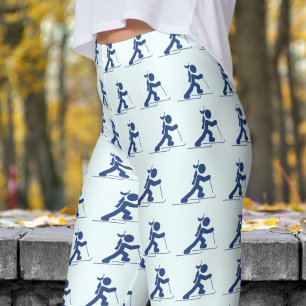 Bewundernswerte Azure Blue Womens Biathlon Muster Leggings