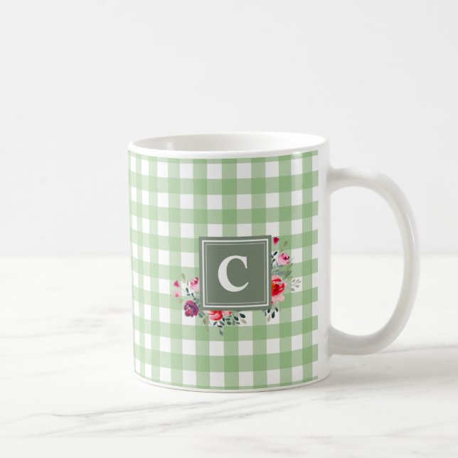 Bewundernswerte klassische grüne Tartan erste Blüt Kaffeetasse (Rechts)