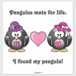 Bewundernswerte lesbische Pinguine, zwei Brides He Aufkleber