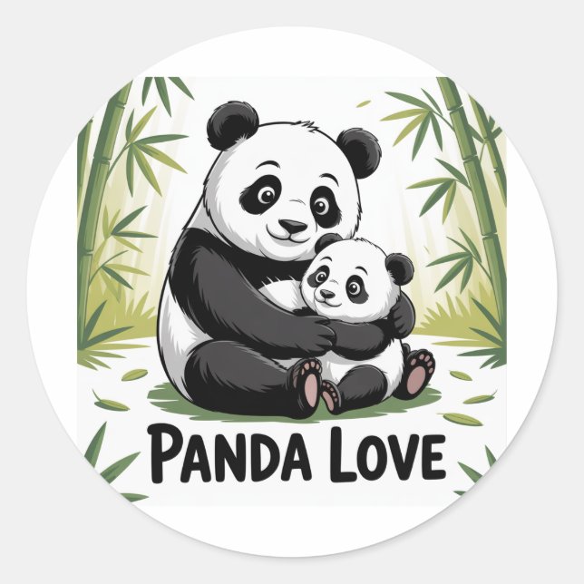 Bewundernswerte Panda-Liebe zurück zur Schule Runder Aufkleber (Vorderseite)