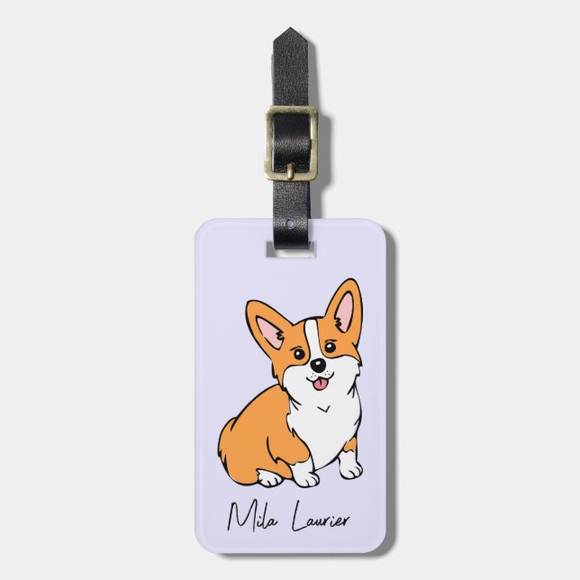 Bewundernswerte Personalisierte Gepäckmarke Corgi Gepäckanhänger (Vorderseite vertikal)