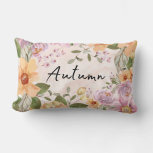 Bewundernswerter Herbst Wasserfarben Garten Blumen Lendenkissen