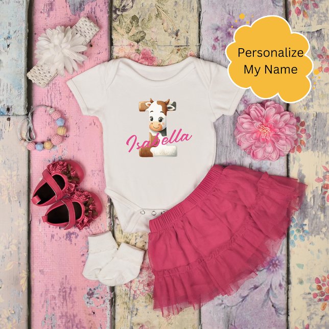 Bewundernswerter Kuh Letter I Baby Outfit mit Indi Baby Strampler (Von Creator hochgeladen)