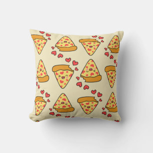 Bewundernswertes Funny Laghing Pizza Muster beige Kissen
