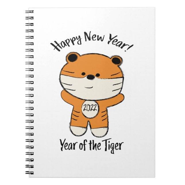 Bewundernswertes Neues Jahr 2022 Jahr des Tigers Notizblock (Vorderseite)