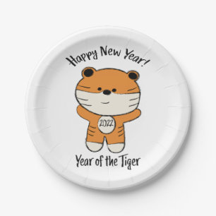 Bewundernswertes Neues Jahr 2022 Jahr des Tigers Pappteller