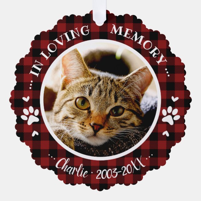 Bewundernswertes rustikales Cat Pet Memorial Custo Ornament Karte (Vorderseite)