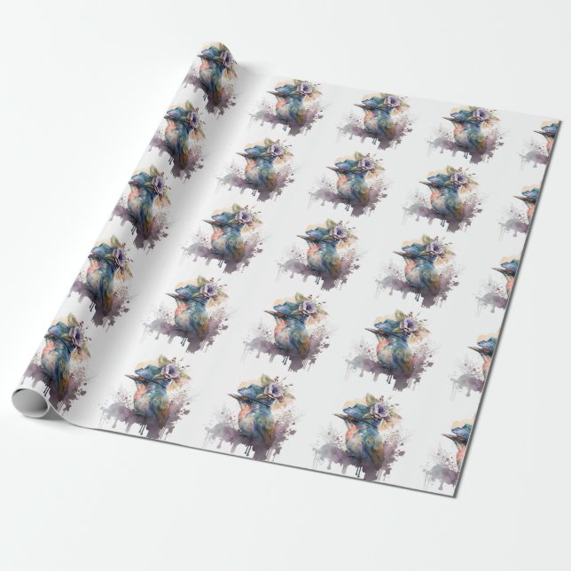 Bewundernswertes Watercolor Bird Wrapping Paper Geschenkpapier (Ungerollt)