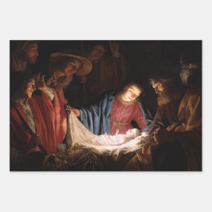Bewunderung der Hirten durch Gerard van Honthorst Geschenkpapier Set