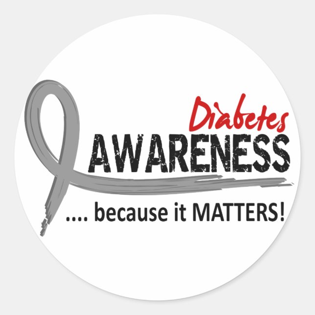 Bewusstsein 2 Diabetes Runder Aufkleber (Vorderseite)
