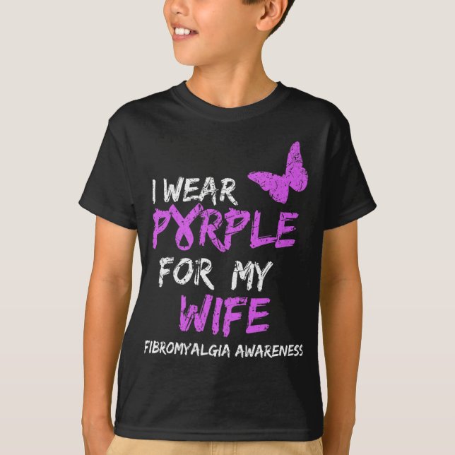 Bewusstsein, das ich für meine Ehefrau Lila trage T-Shirt (Vorderseite)