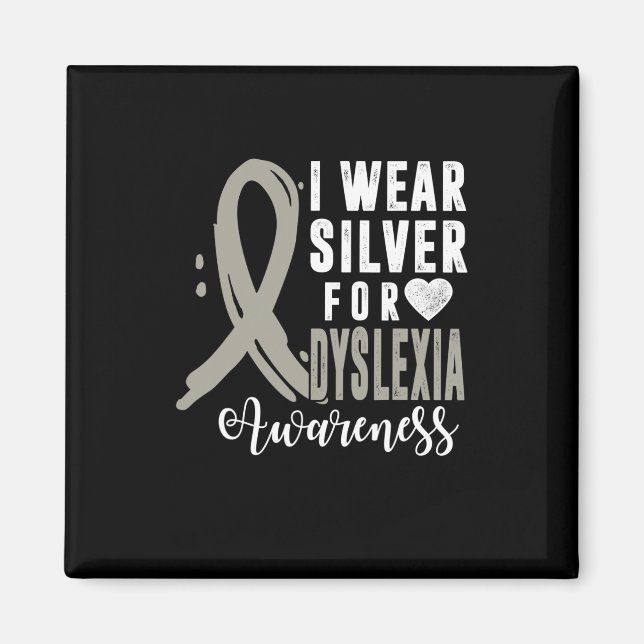 Bewusstsein, dass ich Silver Ribbon Learning Readi Magnet (Vorne)