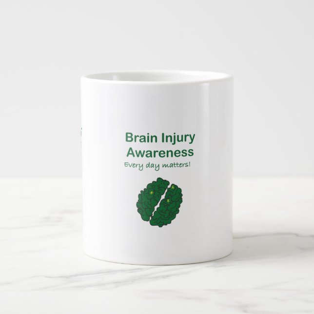 Bewusstsein der Gehirnverletzung Jumbo-Tasse (Vorderseite)
