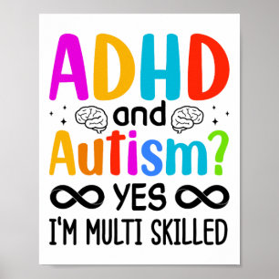 Bewusstsein für Autismus Neurodivergent Audhdh Poster