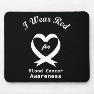 Bewusstsein für Blutkrebs rotes Band Unterstützung Mousepad