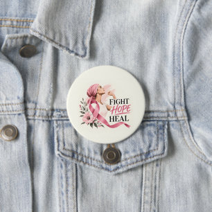 Bewusstsein für Brustkrebs Pinkes Band Kämpfe Hoff Button