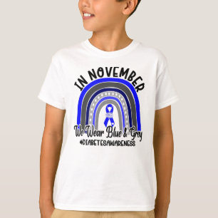 Bewusstsein für Diabetes Wir tragen Blauer und Gr T-Shirt