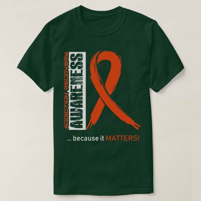 Bewusstsein für die Erholung von Suchtstoffen, wei T-Shirt (Design vorne)