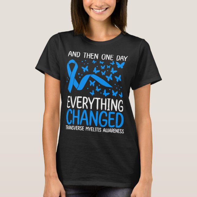 Bewusstsein für die Myelitis im Warrior Ribbon T-Shirt (Vorderseite)