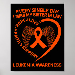 Bewusstsein für die Orangen-Ribbon-Leukämie im Ged Poster
