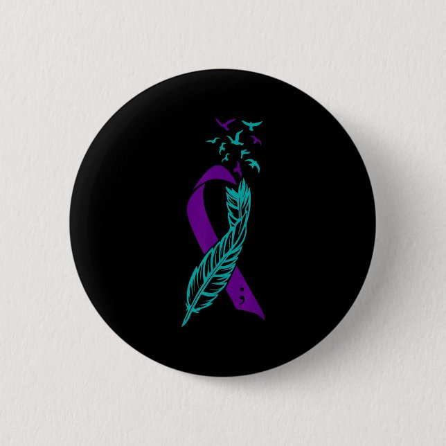 Bewusstsein für die Prävention von Feather-Suizide Button (Vorderseite)
