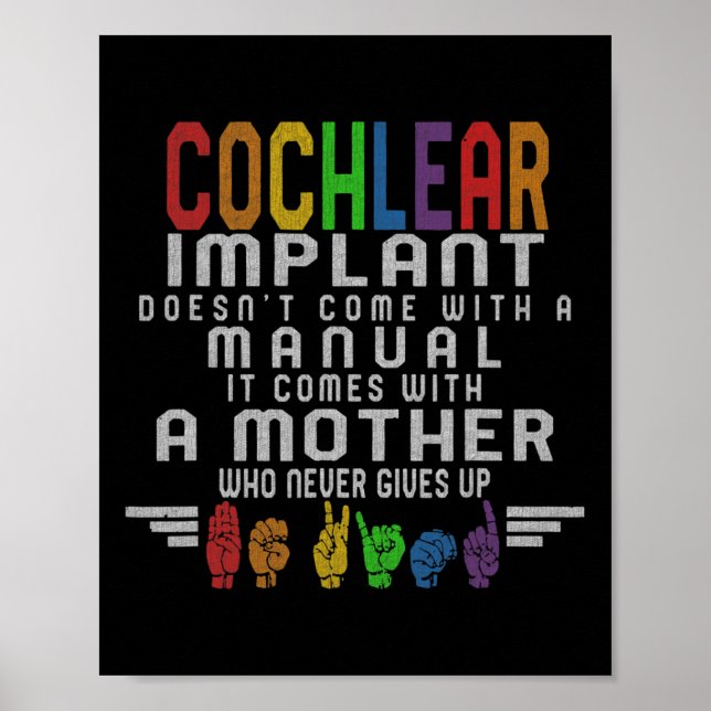 Bewusstsein für Hörverlust Mutter Cochlea-Implanta Poster (Vorne)