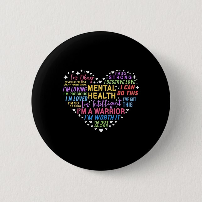 Bewusstsein für psychische Gesundheit Button (Vorderseite)