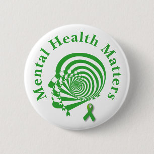 Bewusstsein für psychische Gesundheit Grüne Schle Button