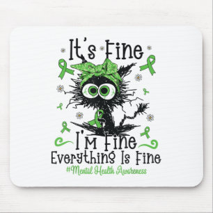Bewusstsein für psychische Gesundheit - Schwarzes Mousepad