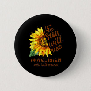 Bewusstsein für psychische Gesundheit Sonnenblumen Button