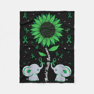 Bewusstsein für psychische Gesundheit Sonnenblumen Fleecedecke