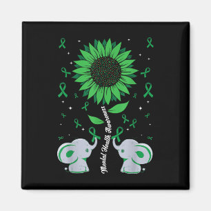 Bewusstsein für psychische Gesundheit Sonnenblumen Magnet