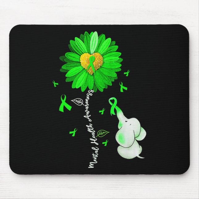 Bewusstsein für psychische Gesundheit Sonnenblumen Mousepad (Vorne)