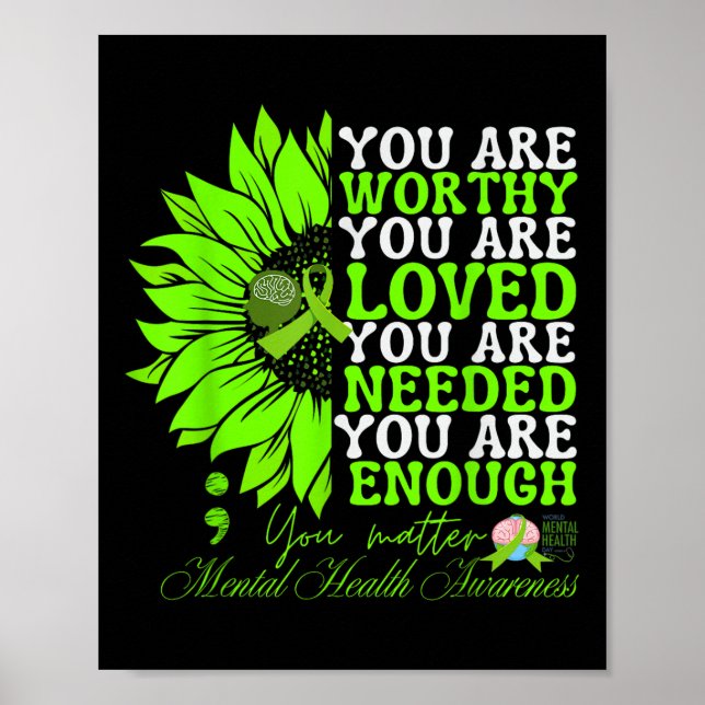Bewusstsein für psychische Gesundheit Sonnenblumen Poster (Vorne)