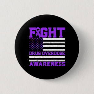 Bewusstsein für Sucht US-Flagge Amerika Überdosier Button