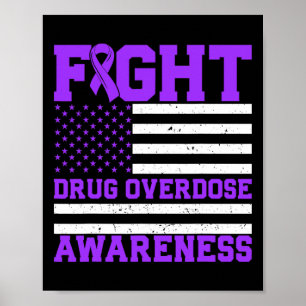 Bewusstsein für Sucht US-Flagge Amerika Überdosier Poster