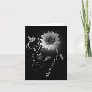 Bewusstsein Grau Sonnenblume Hummingbird Karte