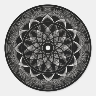 Bewusstsein - Heilige Geometrie Mandala Runder Aufkleber