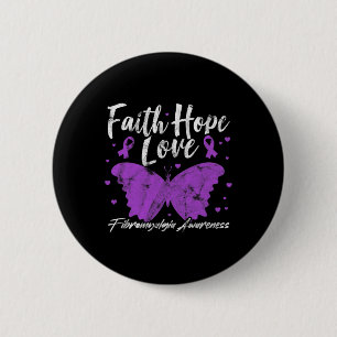 Bewusstsein Lila Butterfly Fibro Warrior Grunge Button