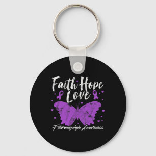 Bewusstsein Lila Butterfly Fibro Warrior Grunge Schlüsselanhänger