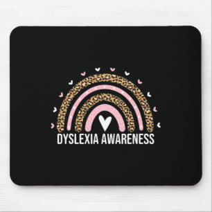 Bewusstsein Monat Leopard Regenbogendyslexie bei F Mousepad