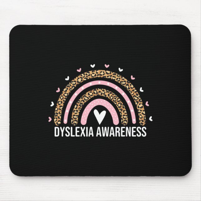 Bewusstsein Monat Leopard Regenbogendyslexie bei F Mousepad (Vorne)