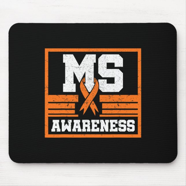 Bewusstsein Multiple Sklerose Orange Autoimmunerkr Mousepad (Vorne)