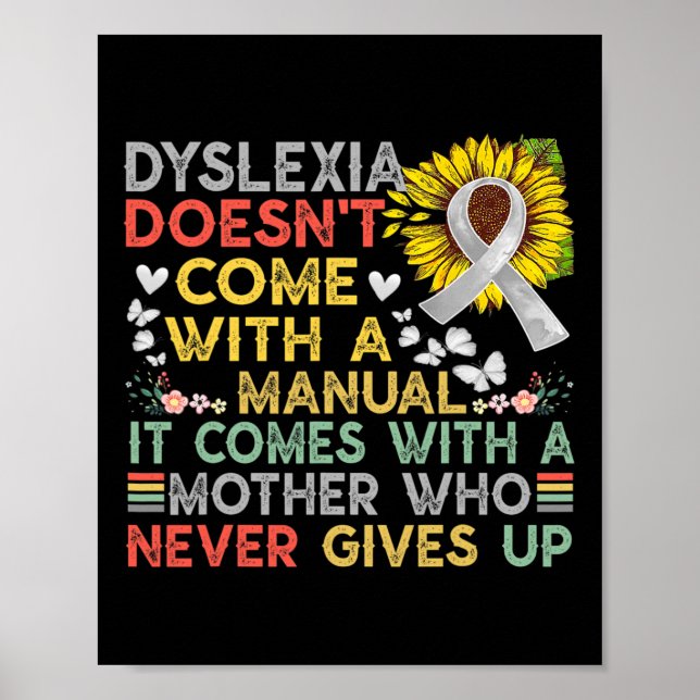 Bewusstsein Mutter Dyslexie Krieger Vintag Poster (Vorne)